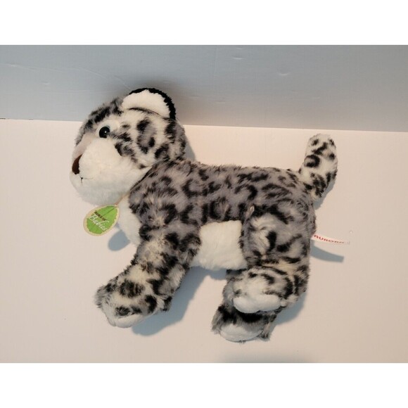 Aurora Babies Gray Black White Snow Leopard 10" Plush Blue Eyes Collar 2017 - Picture 6 of 10